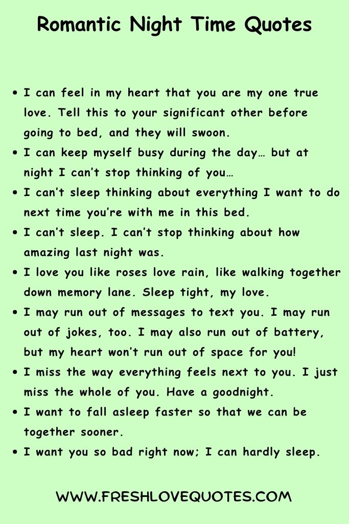 Romantic Night Time Quotes