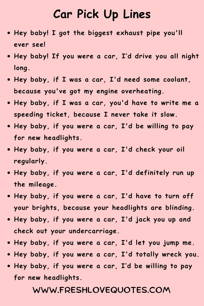 Car Pick Up Lines