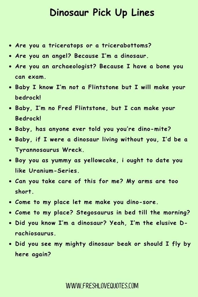 Dinosaur Pick Up Lines