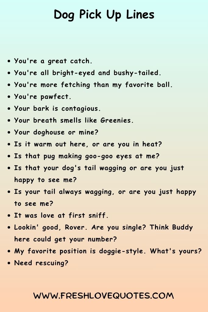 Dog Pick Up Lines