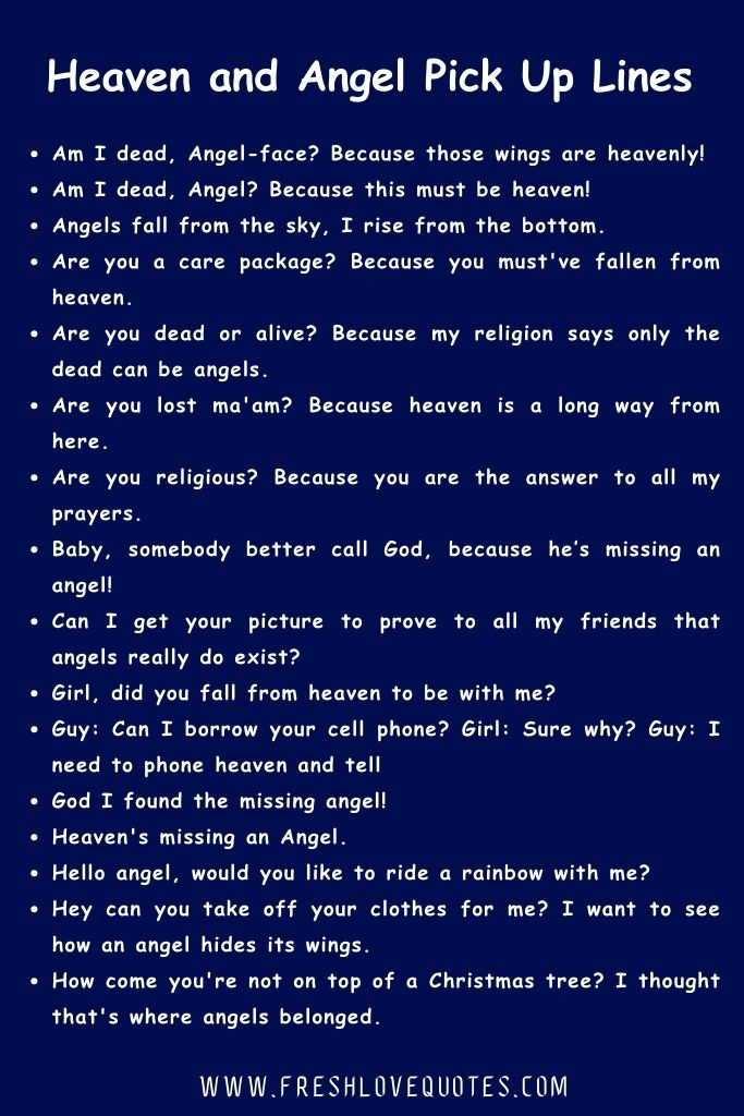 Heaven and Angel Pick Up Lines