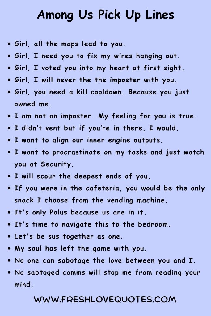 Among Us Pick Up Lines